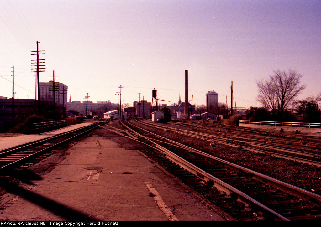 The view looking southbound from the Seaboard Station platform